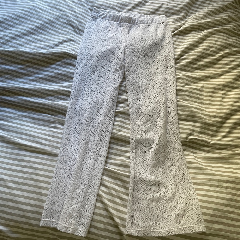 See through white lace pants for swim/summer